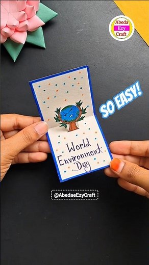 🌍 World Environment Day Pop Up Card | World Environment Day Card Making Idea 🌍 #shorts #diy