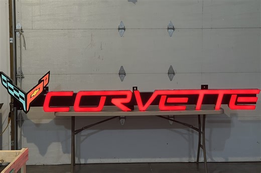 No Reserve: Illuminated Corvette Sign