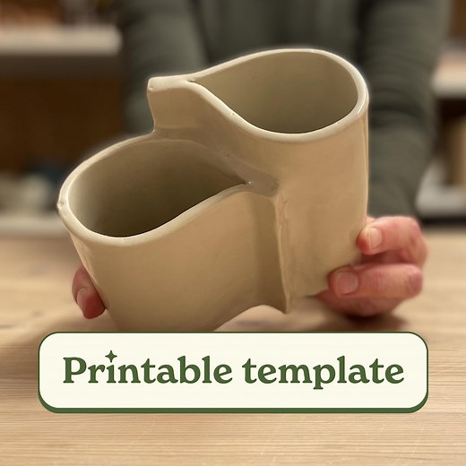 Ceramic Organizer Pottery Template, Printable Slab Clay Caddy, DIY Desk Organizer PDF, Two Compartment Pottery Design, Handbuilding Template - Etsy