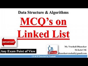 DSA MCQ Part 6: MCQ'S on LINKED LIST DATA STRUCTURE with Answers | Data Structure & Algorithms