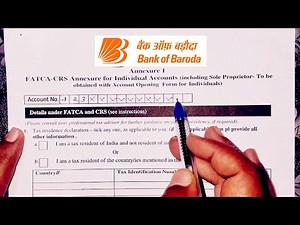 Bank Of Baroda FATCA CRS Form Kaise Bhare | How To Fill FATCA CRS Form Bank Of Baroda | BOB Form |