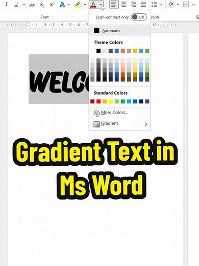 How to Create Gradient Text in MS Word