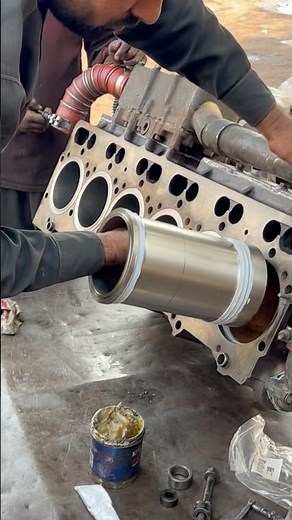 Engine Liner Install, Sleeve Fitting #sleeve #enginerebuilding #enginerestoration