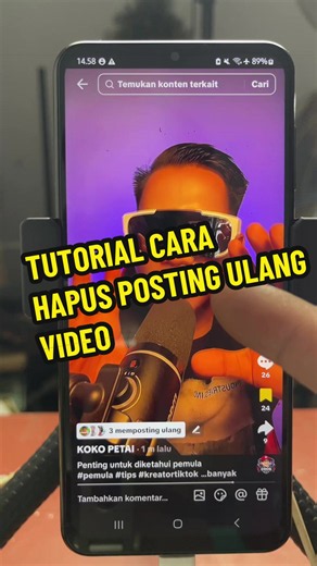 Tutorial cara hapus posting ulang video orang lain #tutorial #tiktoktutorial #viraltiktok #pemula #fypシ゚viral