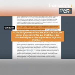 295K views · 2K reactions | Sur les réseaux sociaux, de nombreuses femmes affirment que la vaccination contre le Covid-19 a eu un impact sur leur cycle menstruel. Mais est-ce vraiment le cas ? #VraiouFake | Vrai ou Fake | Facebook