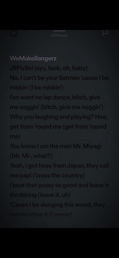I Can't Be Your Batman - Lyrics