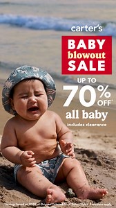 Up to 70% off* all baby  Because we know they’re (probably) on their third outfit of the day…​ *Ends 4/15. Savings based on MSRP or original ticketed price. Select styles. Exclusions apply. | Carter's | Facebook
