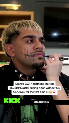 Drake's GOTH girlfriend started BLUSHING after seeing N3on without his GLASSES 👀😳❤️‍🩹 #n3on #drake