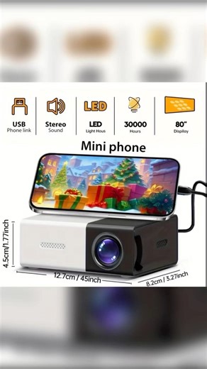 Mini Proyector de Temu💥 Me sorprendió!! #gadgets #temu #proyector #curiosidades