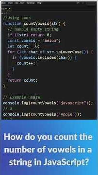 Day 7 | Count Vowels in a String | JavaScript Coding Challenge in Hindi | 100 Days of Code