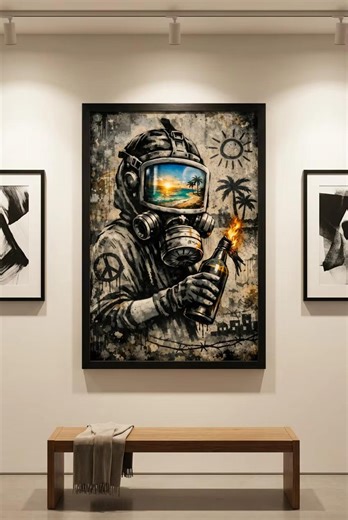 Gas Mask Street Art Print, Dystopian Protest Artwork, Urban Graffiti Decor (digital Art) - Etsy