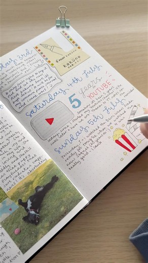 July weekly spread 📖 scrapbook journaling & 5 years on YouTube!✨