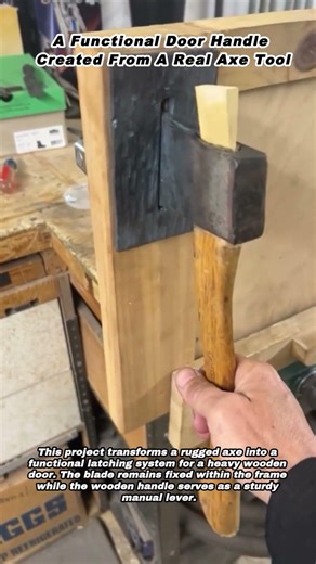 A Functional Door Handle Created From A Real Axe Tool