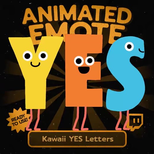 Kawaii YES Letters Animated Emote for Twitch and Discord, Fun Positive Reaction Emote for Streamers, Cheerful Animated Emoji Chat Moments - Etsy