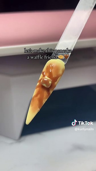 which waffle turned out better? 🧇🤎 #nailart #waffletutorial #fyp #nailtech #nailart