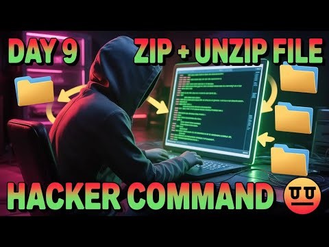 Day9 KaliLinux 💻 | zip file unzip file Command Full Tutorial (Hindi) #KaliLinux #Hackervidya