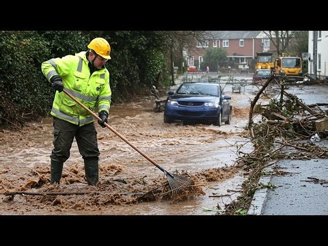 Unclogging the Flow Storm Drain Work During Street Flooding