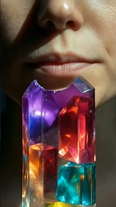 ASMR Eating Rainbow Crystal Popsicle 🌈💎 | Oddly Satisfying Sounds #asmr #popsicle #satisfyingsounds