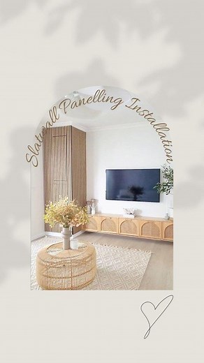 FULL INSTALLATION VIDEO 💛 As requested by many, here's how we've cut and installed these beautiful Akupanels from @wooden_slat_panel Everything else for this DIY was from @bunnings 💛 I currently have a poll in my stories about whether I should keep the entertainment unit as it is or not coz once I paint.. that's it! There's no going back so I'm so undecided right now and need help 😬 500 votes in and it's completely 50/50 so far 😅 I've also had many messages for painting it White as well Let 