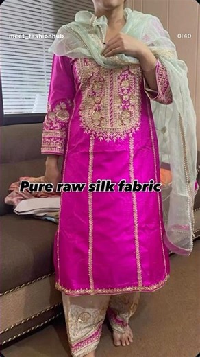 Pure raw silk fabric ari work embedded #youtubeshorts #embroiderylover #fashion #handbroidery