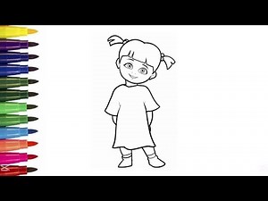 How to draw Boo Monster , Easy drawing step by step for kids