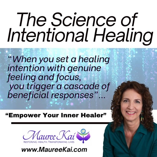 The Science of Intentional Healing Research in psychoneuroimmunology has demonstrated that our thoughts and emotions directly influence our immune system through biochemical pathways. When you set a healing intention with genuine feeling and focus, you trigger a cascade of beneficial responses: Stress hormones decrease Anti-inflammatory processes activate Cellular repair mechanisms enhance Neural pathways reorganize Learn more in this week's Blog Post here: https://bit.ly/4nnbtr6 www.MaureeKai.c