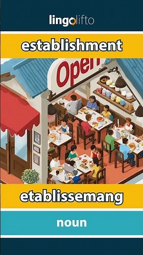 🇬🇧🇸🇪 establishment - etablissemang : learn English : låt oss lära oss engelska : vocabulary builder