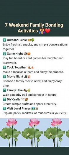 7 Weekend Family Bonding Activities 👨‍👩‍👧❤️