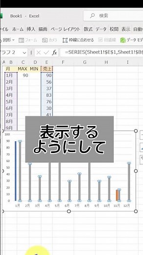 【Excel】グラフの最大値、最小値に勝手に色を付ける方法。 #shorts