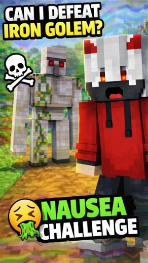 Minecraft But I Have Nausea Effect vs Iron Golem