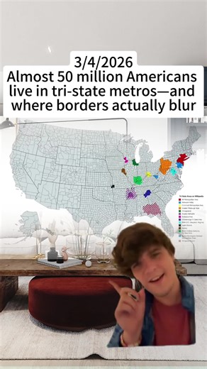 Almost 50 million Americans live in tri-state metros—and where borders actually blur #tristate #geography #maps #viral #fyp #foryou #usa #Ironton #Connecticut #MO #unitedstates #Dubuque #Tennessee #Maryland #Ohio #Indiana #capital #NewYorkCity #WestVirginia #DMV #states #IL #NewJersey #OK #Philadelphia #Pennsylvania #Kyova #Pittsburgh #DC #USA. #city #KS #population #Chattanooga #Chicago #Cincinnati #citylimits #Kentucky #Memphis #WV #tristatearea #Illinois #TN #DelawareValley #OH #geographyjoe 