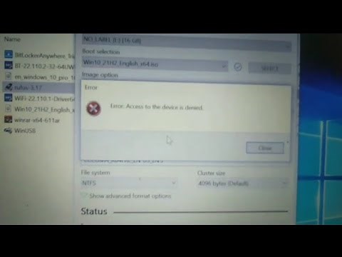 Error: Access to the device is denied Erron in Rufus while making bootable Pendrive