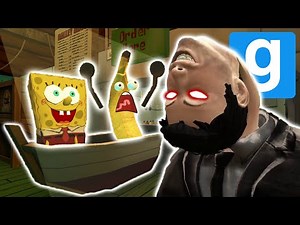 3AM AT THE KRUSTY KRAB! - Upside Down Face Man (Gmod Sandbox) | JustJoeKing