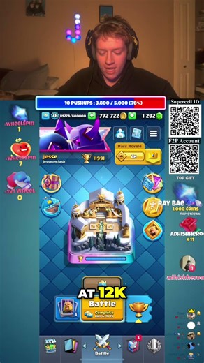 Clash Royale Surprise: Beating 12K Opponent with Less! #shorts