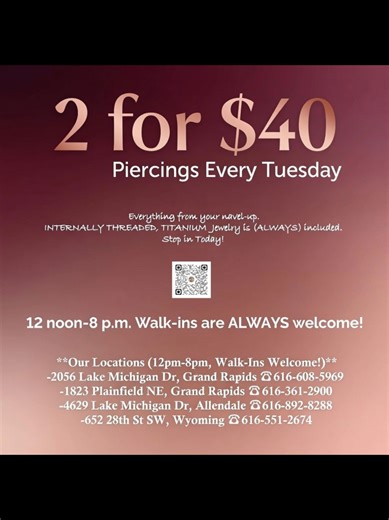 🚨 DOUBLE TROUBLE TUESDAY ALERT 🚨 Why get one piercing for $30, when 2 cost just $40!#screamingneedle