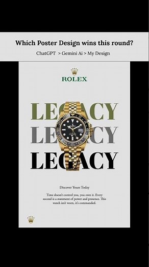 Luxury Watch Poster Design | Rolex 2025 Ad Concept | Elegant Graphic Design Inspiration