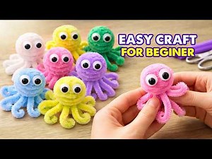 🐙 Anyone Can Make This Cute DIY Craft | Easy Pipe Cleaner Octopus | Pipe cleaner animals tutorial