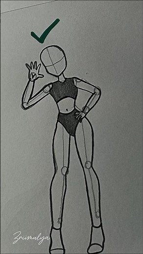 How to draw Female body pose tutorial #howtodraw #art #stickman #drawing #tutorial