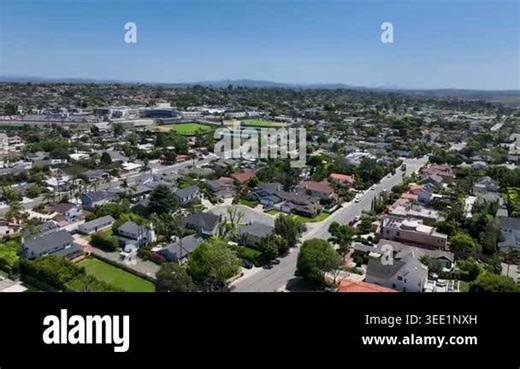 Aerial view of Carlsbad, beach city in the North County area of San Diego County, California, United States Stock Video Footage - Alamy