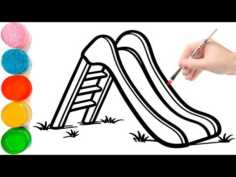 HOW TO DRAW A PLAYGROUND SLIDER for Kids | How to draw Child Park