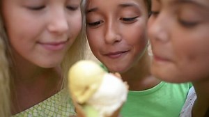 Three Funny Girls Eat Fruity Plomber Stock Footage Video (100% Royalty-free) 30923101 | Shutterstock