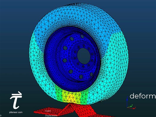 轮胎过凸起FEA nonlinear simulation