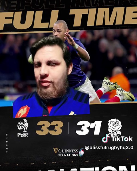 And that is your #2024 #sixnations over and out 🫡 Absolute thriller in Lyon 🇫🇷🏴󠁧󠁢󠁥󠁮󠁧󠁿 @Guinness Six Nations @France Rugby @England Rugby #rugby #sixnationsrugby #francerugby #englandrugby #review #rugbytok