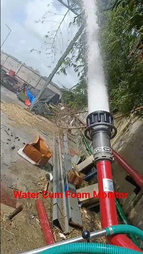 Fire water cum foam monitor testing #fire #construction #firefighter #firefighting #hazardcontrol