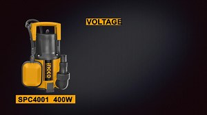 INGCO Submersible pump SPC4001/Pompe submersible INGCO SPC4001 Voltage:220-240V~50Hz Input power: 400W Max.head:8M Max. flow:117L/min | INGCO Africa