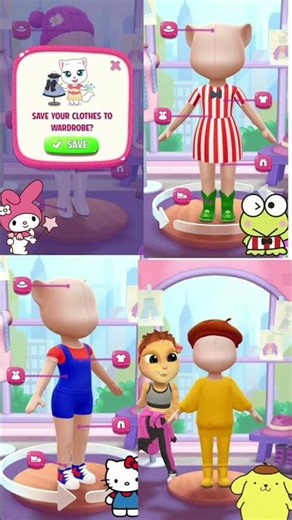 Hello Kitty Characters cosplay makeover by Talking Angela #talkingangela2 #hellokitty #mymelody