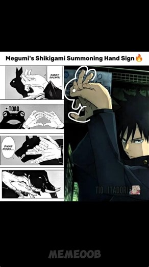 Megumi's Shikigami Summoning Hand Sign 🔥#memes #anime #jujutsukaisen #megumi #animeshorts #shorts