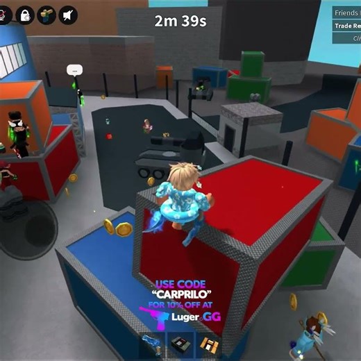 BEATING TEAMER IN MM2 MMV USE CODE CARPRILO IN LUGER.GG #mm2 #m2ipadpro #roblox #murdermystery2 #IDK