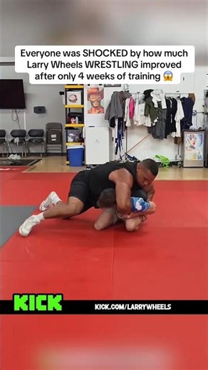 Everyone was SHOCKED by how much Larry Wheels WRESTLING improved after only 4 weeks😠👀#larrywheels