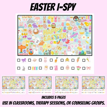 Easter I Spy Worksheets | Set of 5 Fun Spring Visual Scanning & Focus Activities